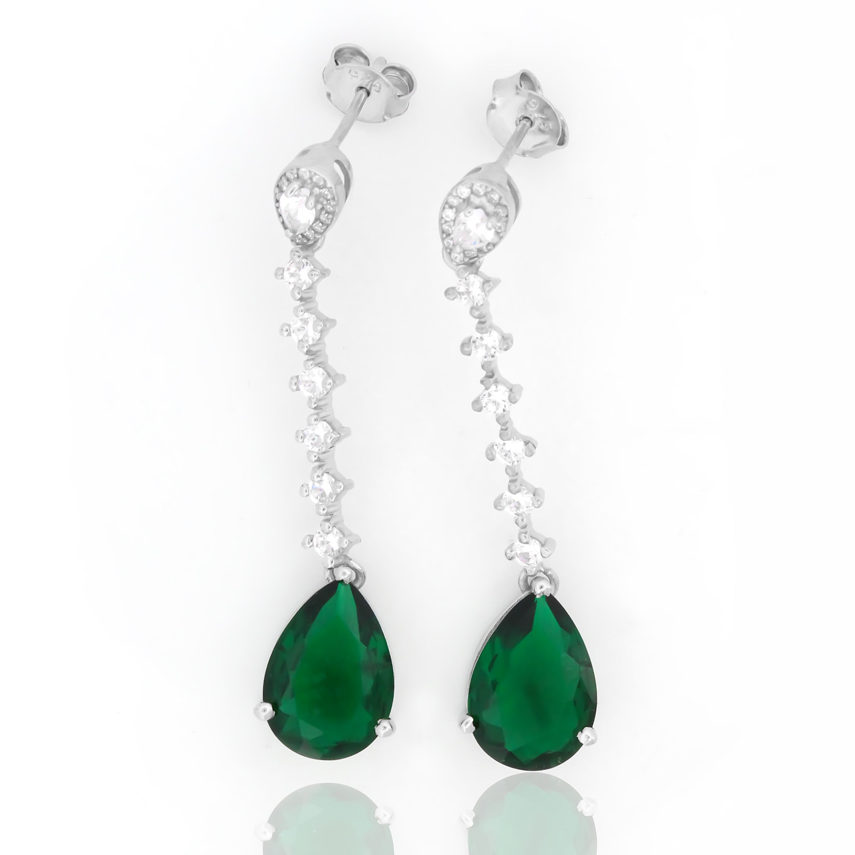 925 Sterling Silver CZ Stone Earrings For Women By Kesardeep